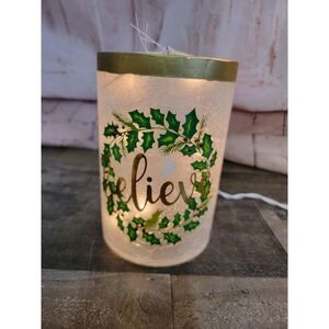 Glass believe Mistletoe wreath Lighted decor